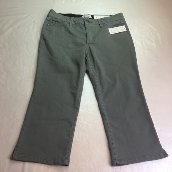 Liz Claiborne Classic Skinny Capris Moss Gray 10 - Picture 1 of 12